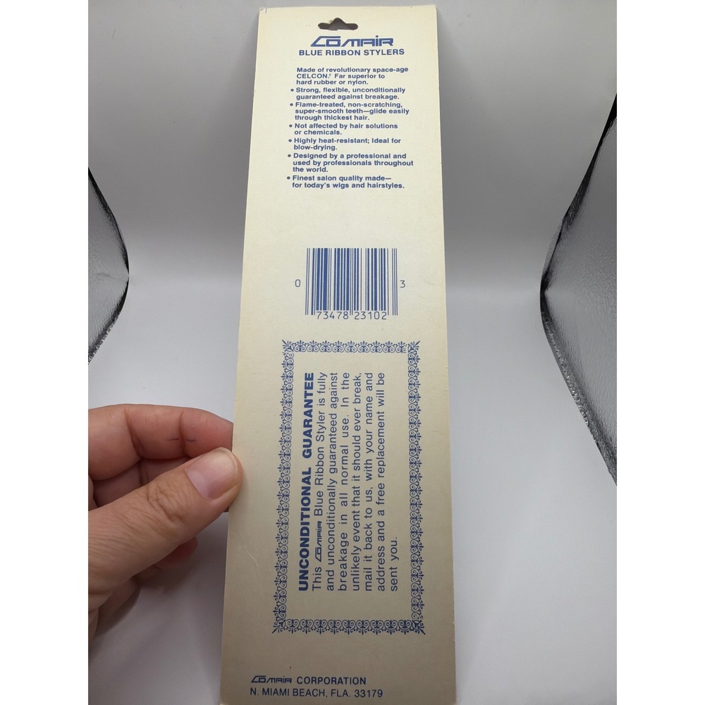 Comair Blue Ribbon Stylers Mark II Celcon Comb Blue Metal Lift‎ Pick 102-123 - Picture 2 of 2